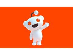 Imagen promocional de Snoo, la mascota de Reddit, sobre un fondo rojo liso. (Fuente de la imagen: Reddit)
