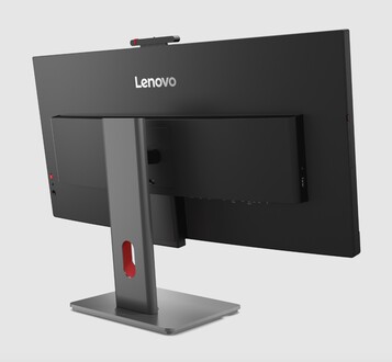 Vista trasera del monitor ultraancho IPS Lenovo P34WD.