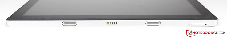 Underside: Keyboard dock port, nano-SIM slot