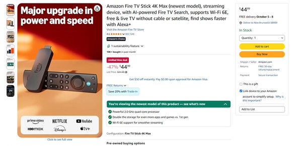 El Fire TV 4K Max, que es mejor que el nuevo Fire TV 4K, está en oferta.