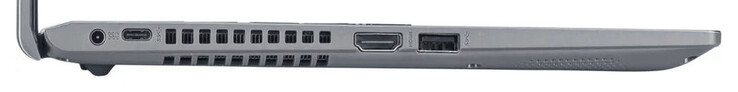 Lado izquierdo: Puerto de alimentación, USB 3.2 Gen 1 (USB-C), HDMI, USB 3.2 Gen 1 (USB-A)