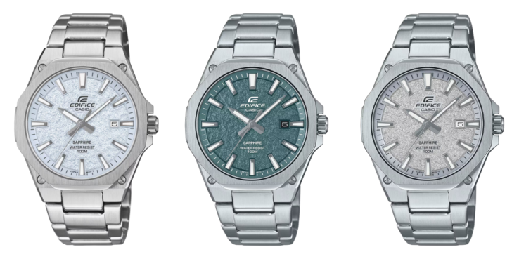 De izquierda a derecha: los relojes Casio EFR-S108DE-2AV, EFR-S108DE-3AV y EFR-S108DE-8AV. (Fuente de la imagen: Casio)