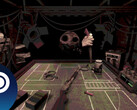 Una captura de pantalla de la Ruleta de Perdigones que muestra la espeluznante atmósfera del juego mientras juega contra el Repartidor. (Fuente de la imagen: Steam)