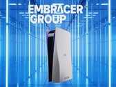 Logotipo de Embracer Group sobre la consola PlayStation