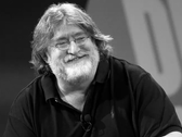 Un retrato en blanco y negro del presidente y cofundador de Valve, Gabe Newell