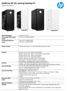 Especificaciones del HP Omen 25L (imagen de HP)