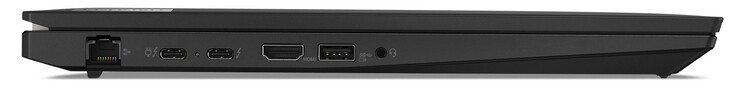 lado izquierdo: Gigabit-Ethernet, 2x Thunderbolt 4, HDMI 2.1, USB A 3.2 Gen 1, audio 3.5mm