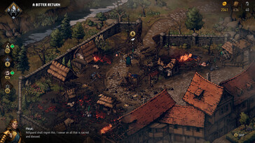 Una imagen que muestra un pueblo en «Thronebreaker: The Witcher Tales».