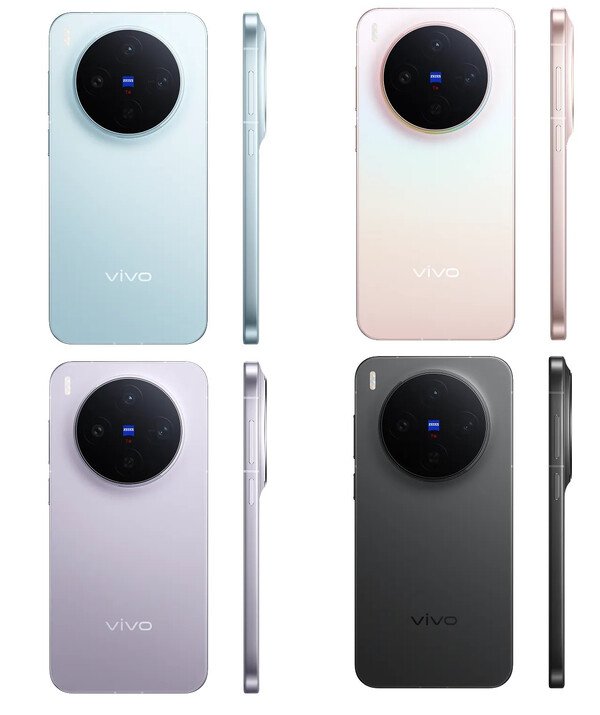 El Vivo X300 en sus cuatro rumoreados colores de lanzamiento mundial. (Fuente de la imagen: Vivo)