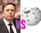 Representación artística de Elon Musk frente a Wikipedia. (Fuente de la imagen: Wikipedia, editado)
