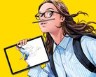 La MovinkPad de Wacom es una tableta portátil Android con un lápiz Wacom Pro Pen 3 diseñada para que los artistas que se desplazan puedan dibujar cómodamente. (Fuente de la imagen: Wacom)
