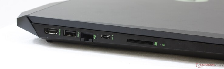 Izquierda: HDMI, USB 3.1 Ge. 1 (con suspensión y carga de HP), Gigabit RJ-45, USB 3.1 Gen 2 Type-C (10 Gbps, Power Delivery 3.0, DisplayPort 1.4), lector SD