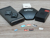 El campo de pruebas: Dos tarjetas MicroSD Express contra tres tarjetas UHS. Se omitió la Sony Tough, ya que se estaba utilizando para disparar. El exterior: Dos formatos de tarjeta de memoria también relativamente nuevos que no lograron imponerse. (Fuente de la imagen: Andreas Sebayang/N