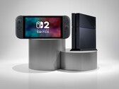 Consolas Switch 2 y PS4 mostradas una al lado de la otra (Fuente de la imagen: Nintendo of America, Sony PlayStation)