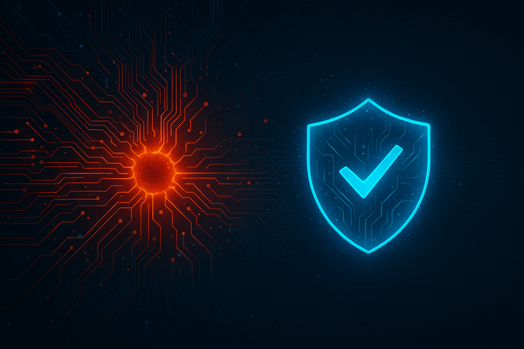 Escudo de ciberseguridad para defenderse de las amenazas digitales (Fuente de la imagen: arte conceptual generado por IA)