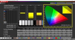 CalMAN ColorChecker (perfil: nativo, espacio de color de destino P3)