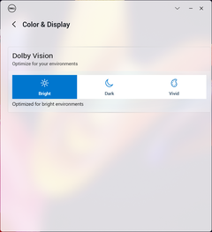 Opciones Dolby Vision para ajustar la saturación del color