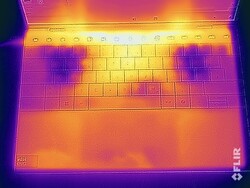 La imagen infrarroja muestra las dimensiones del panel táctil.