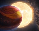 Ilustración artística retocada en la que se muestran una estrella y un planeta.