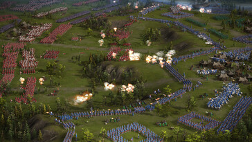 Una imagen que muestra una batalla y numerosas unidades en Cossacks 3.