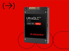 La unidad SSD Sandisk UltraQLC 256TB NVMe U.2 aprovecha la tecnología de memoria flash 3D Kioxia BiCS FLASH para lograr su gran capacidad. (Fuente de la imagen: Sandisk)