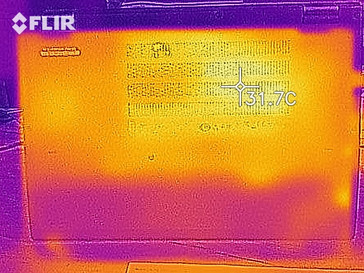 Distribución de calor en inactivo - lado inferior