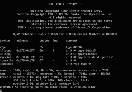 Microsoft lanzó Xenix, con el objetivo de crear un sistema operativo similar a Unix para microordenadores (Fuente: Microsoft)