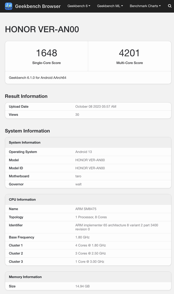 (Fuente de la imagen: Geekbench)