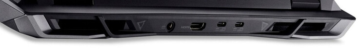 Trasera: Puerto de alimentación, HDMI 2.1, USB 4 (USB-C; Power Delivery, Displayport), USB 3.2 Gen 2 (USB-C; Power Delivery, Displayport)