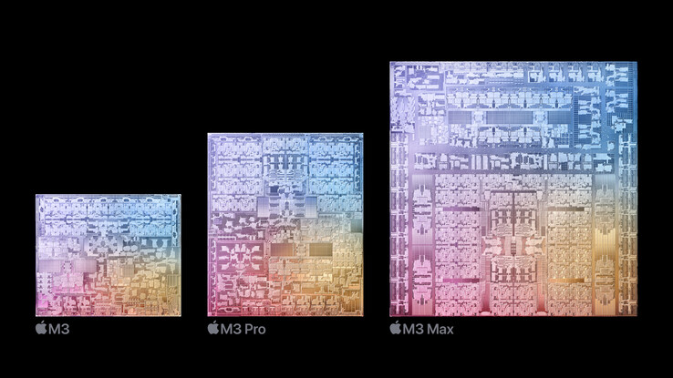 Apple M3, M3 Pro y M3 Max (fuente: Apple)