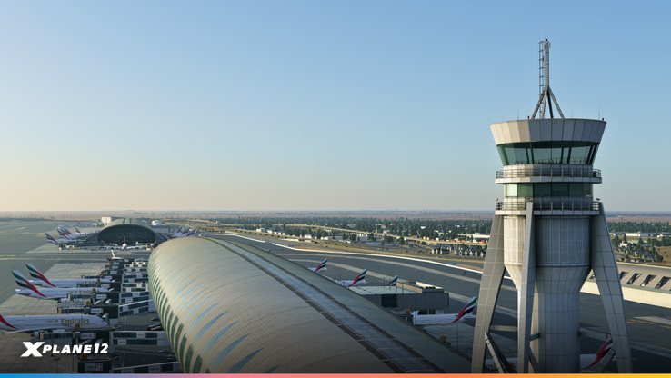 El antiguo aeropuerto de Dubai ya forma parte de X-Plane 12 (Fuente de la imagen: Laminar Research)