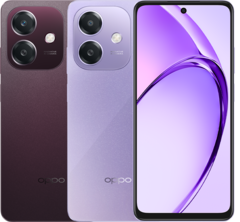 El smartphone Oppo A5i viene en colores púrpura estrellado y rojo nebulosa (Fuente de la imagen: Oppo)