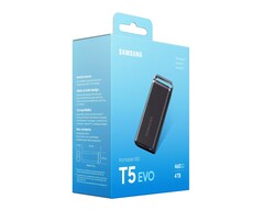 La Samsung SSD T5 Evo llegará pronto al mercado con una robusta carcasa. (Imagen: Samsung, vía WinFuture)