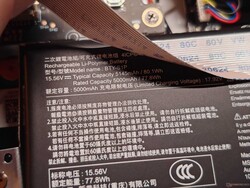 Especificaciones de la batería