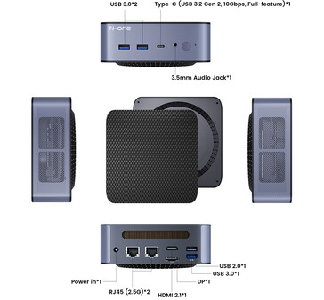 Puertos de conectividad del N-one NPC Pro+ (Fuente de la imagen: N-one)