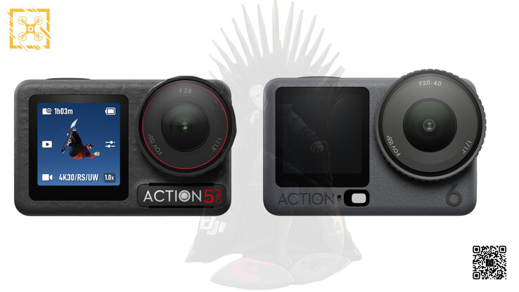 El DJI Osmo Action 5 Pro y el Osmo Action 6, de izquierda a derecha. (Fuente de la imagen: vía Igor Bogdanov)