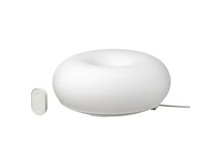 La lámpara LED de sobremesa/pared Varmblixt, regulable smart/color de cristal blanco y espectro blanco, 30 cm. (Fuente de la imagen: IKEA)