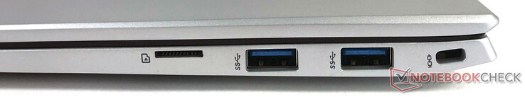 Derecha: 2 USB-A, 1 microSD, 1 ranura Kensington