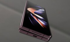 La costura de la pantalla era claramente perceptible en el Samsung Galaxy Z Fold4. (Fuente de la imagen: Samsung/Notebookcheck - editado)