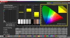 CalMAN ColorChecker (Perfil: P3, Espacio de color de destino: P3)