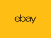El logotipo de eBay sobre fondo amarillo