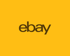 El logotipo de eBay sobre fondo amarillo