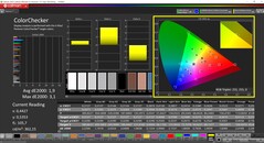 CalMAN ColorChecker (perfil: nativo, espacio de color de destino: P3)