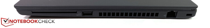 Lado derecho: Lector de tarjetas inteligentes, USB-A (3.1 Gen.1 Always-On), Gigabit-Ethernet, ranura para una cerradura Kensington