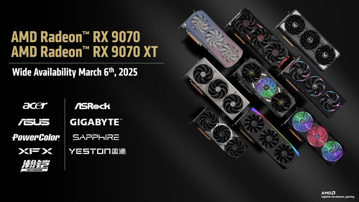 Los socios de AMD tienen un montón de tarjetas RDNA 4 para el día del lanzamiento. (Fuente de la imagen: AMD)