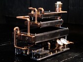 Los tubos de cobre y los manómetros dan al PC de Billet Labs un aspecto steampunk.