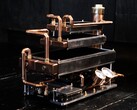 Los tubos de cobre y los manómetros dan al PC de Billet Labs un aspecto steampunk.