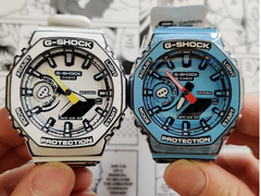 En la imagen: el Casio G-Shock GA-2100MNG-2A (derecha) y el GA-2100MNG-7A (izquierda). 