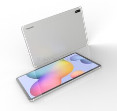 Una representación de cómo será la Galaxia Tab S7+. (Fuente de la imagen: Pigtou &amp; @OnLeaks)