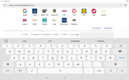 Uso del teclado predeterminado en modo horizontal